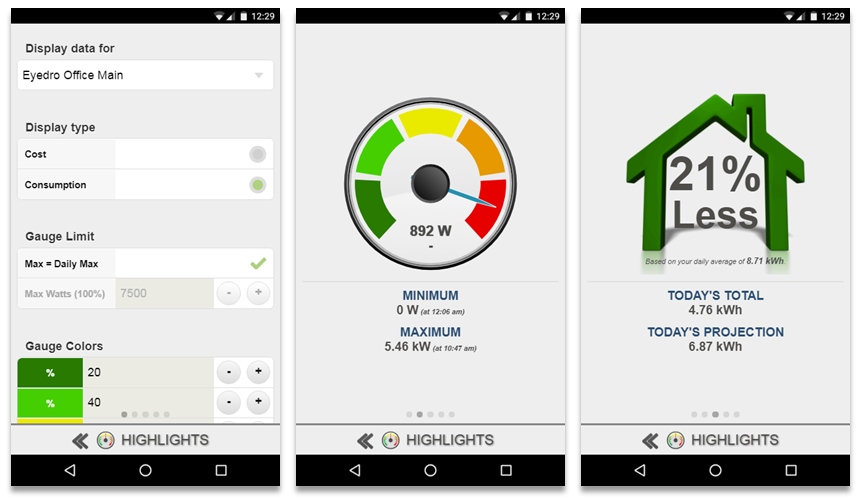 Screenshot of MyEyedro Client - Mobile Highlights
