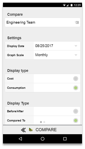 Screenshot of MyEyedro Client - Mobile Compare