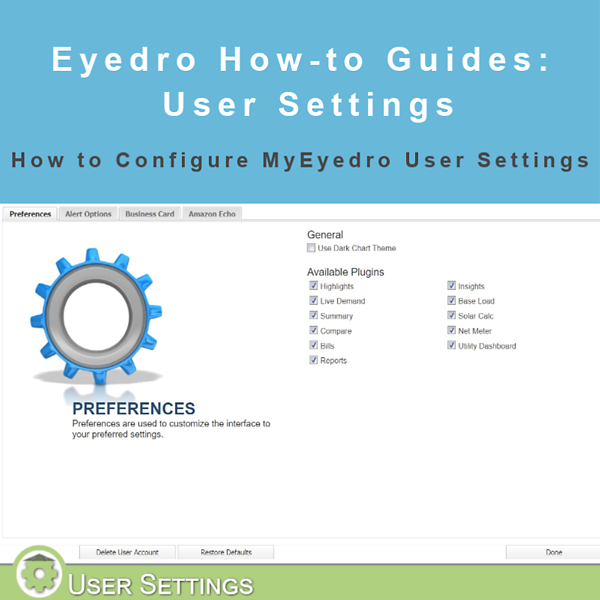 How to configure user settings in MyEyedro